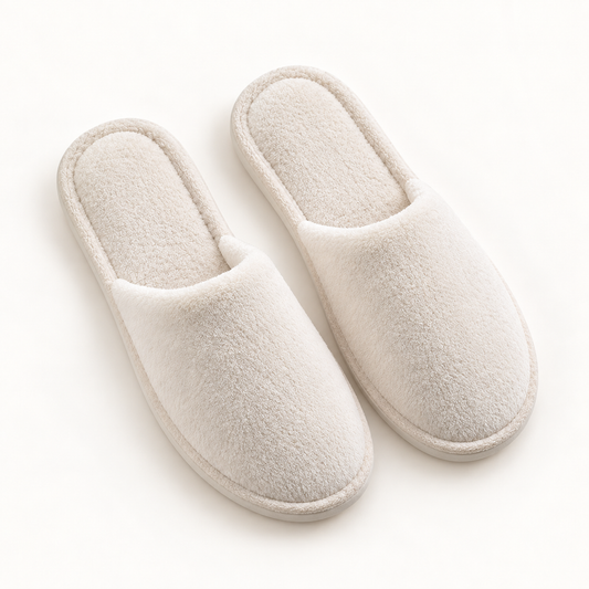 Plant-Based Plush Closed-Toe Slipper — overhead