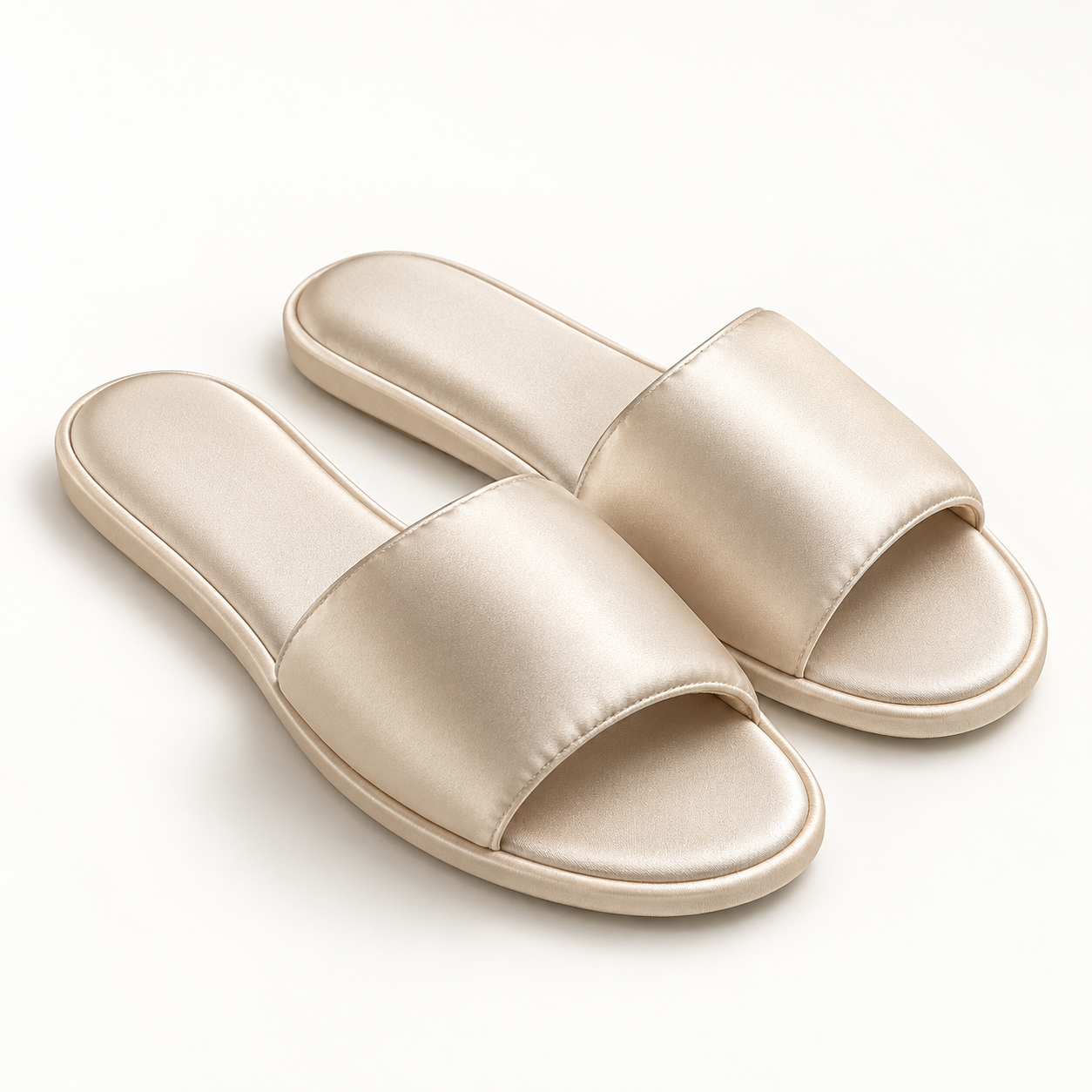 Pearl Satin Open-Toe Slipper — hero