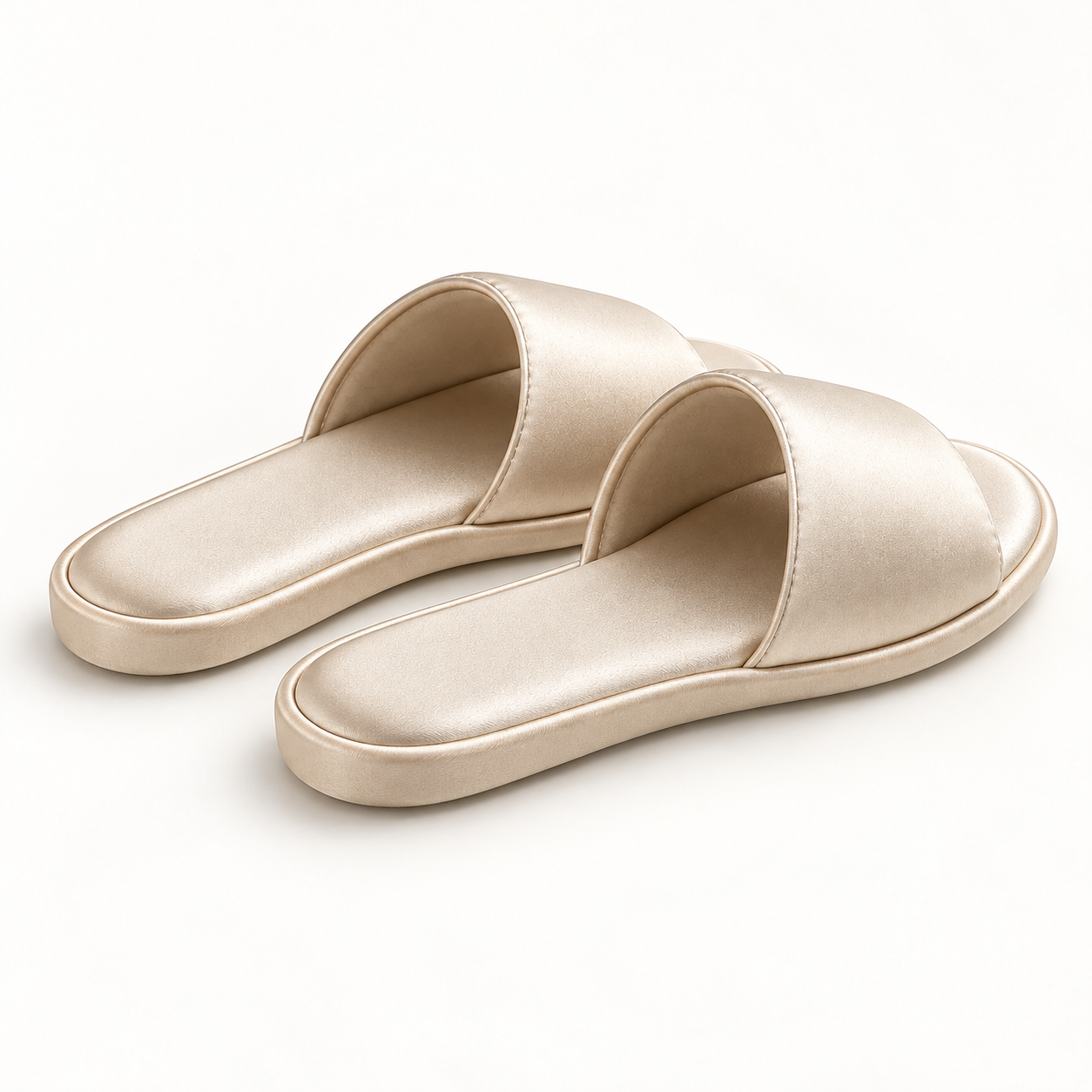 Pearl Satin Open-Toe Slipper — rear