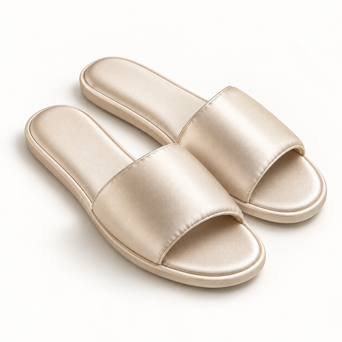 Pearl Satin Open-Toe Slipper — pair alternate