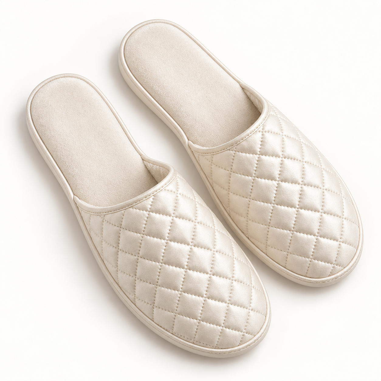 Opaline Quilted Closed-Toe Slipper — footbed