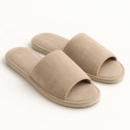 Riviera Faux-Suede Open-Toe Slipper — hero