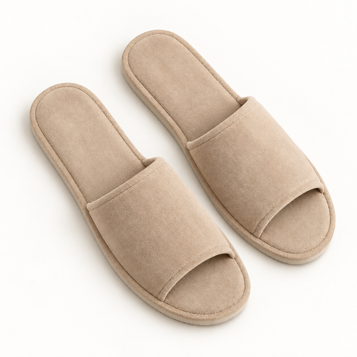 Riviera Faux-Suede Open-Toe Slipper — overhead