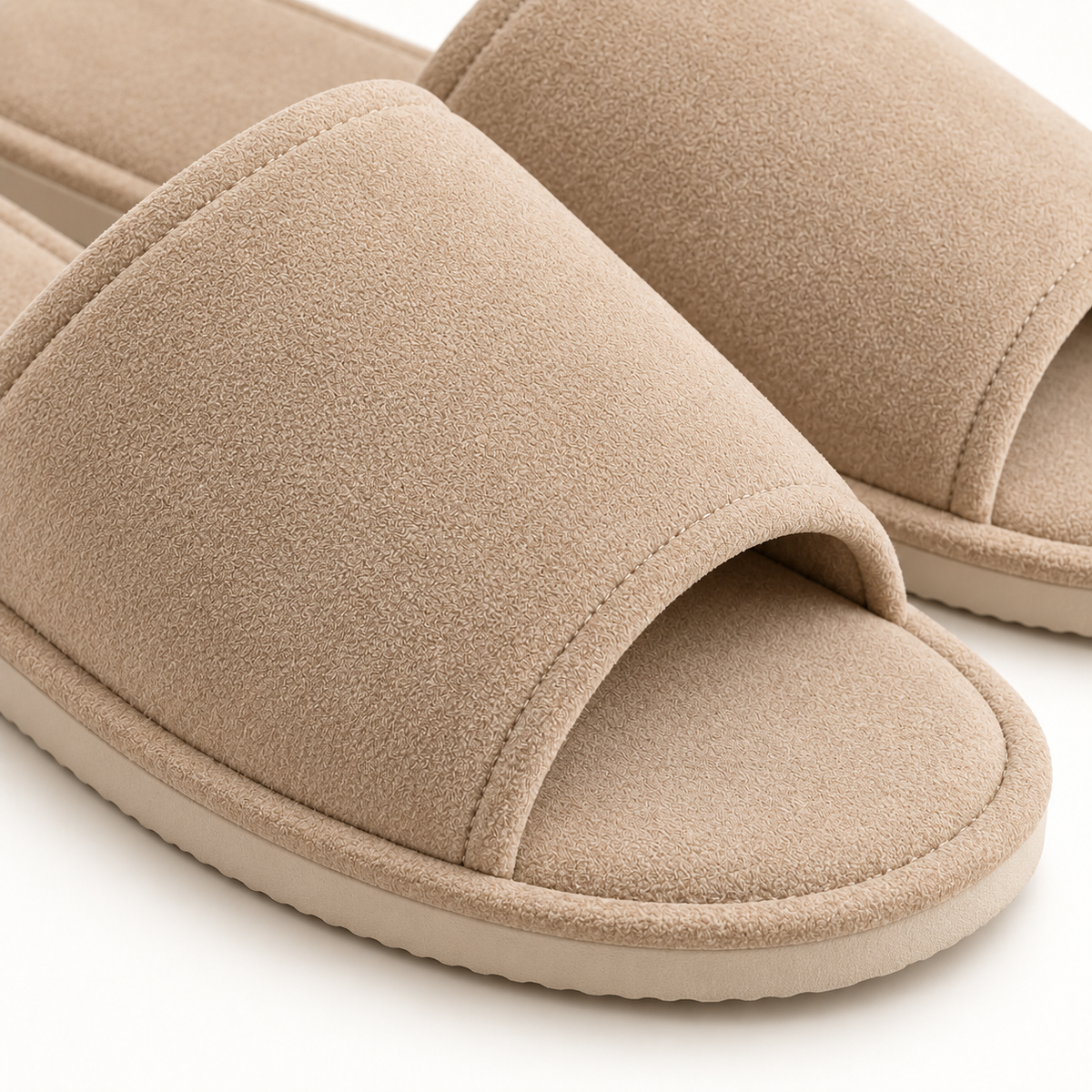 Riviera Faux-Suede Open-Toe Slipper — material