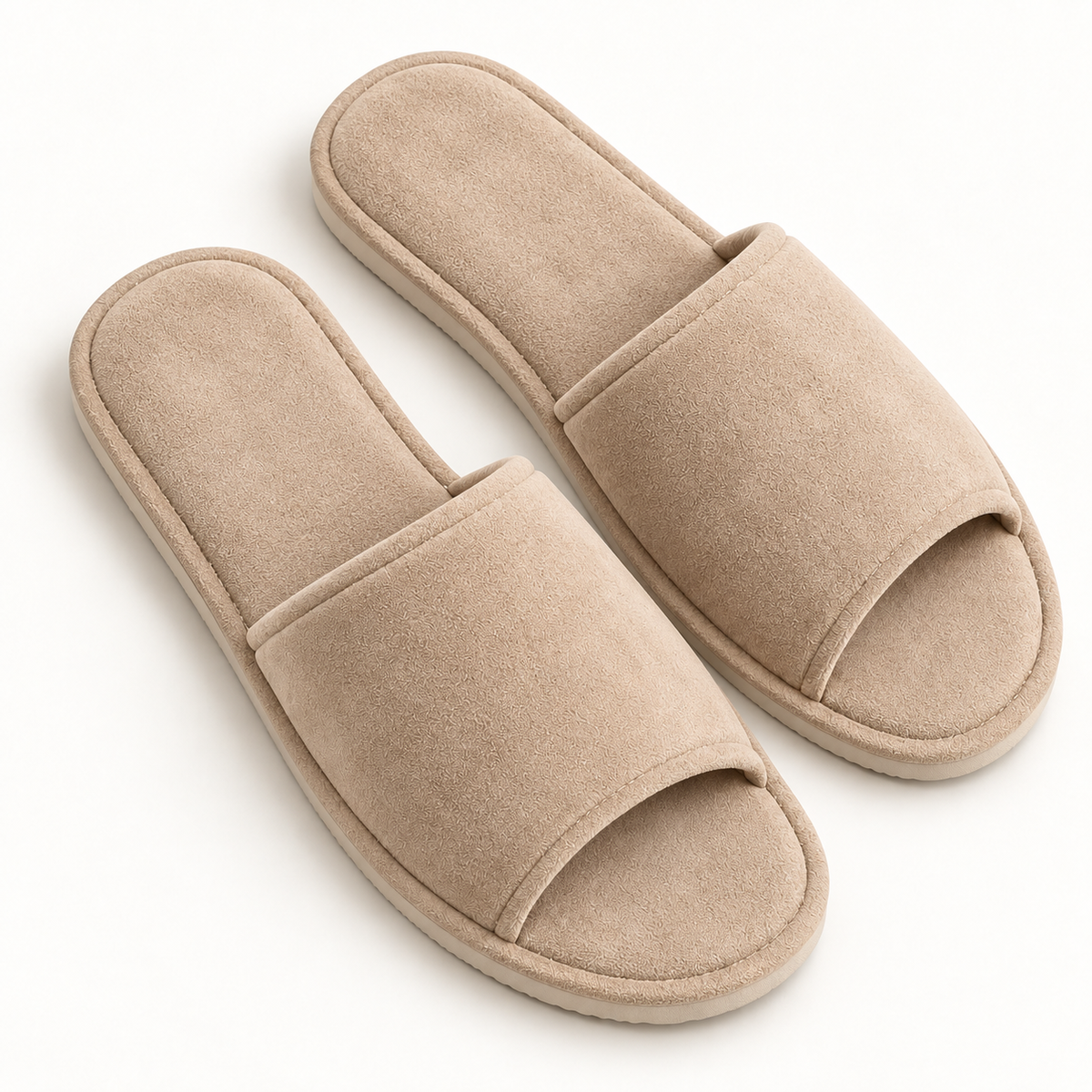 Riviera Faux-Suede Open-Toe Slipper — footbed