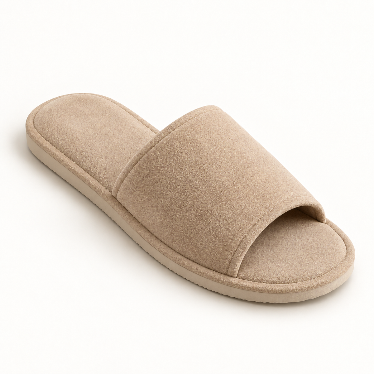 Riviera Faux-Suede Open-Toe Slipper — single