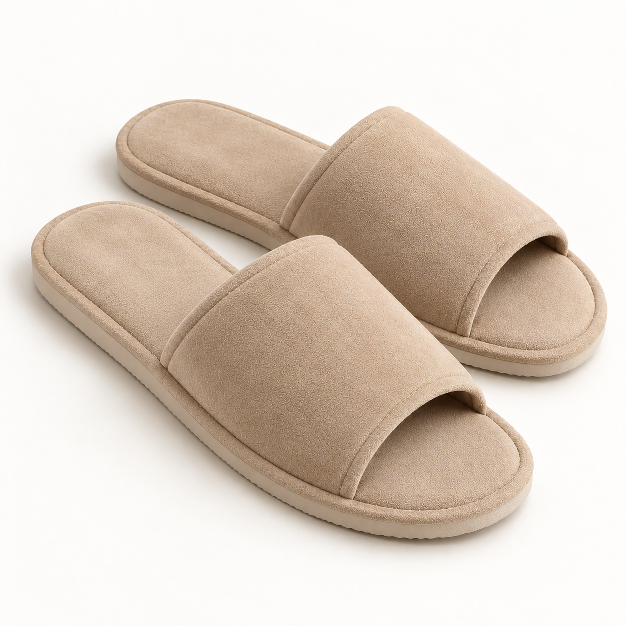 Riviera Faux-Suede Open-Toe Slipper — pair alternate