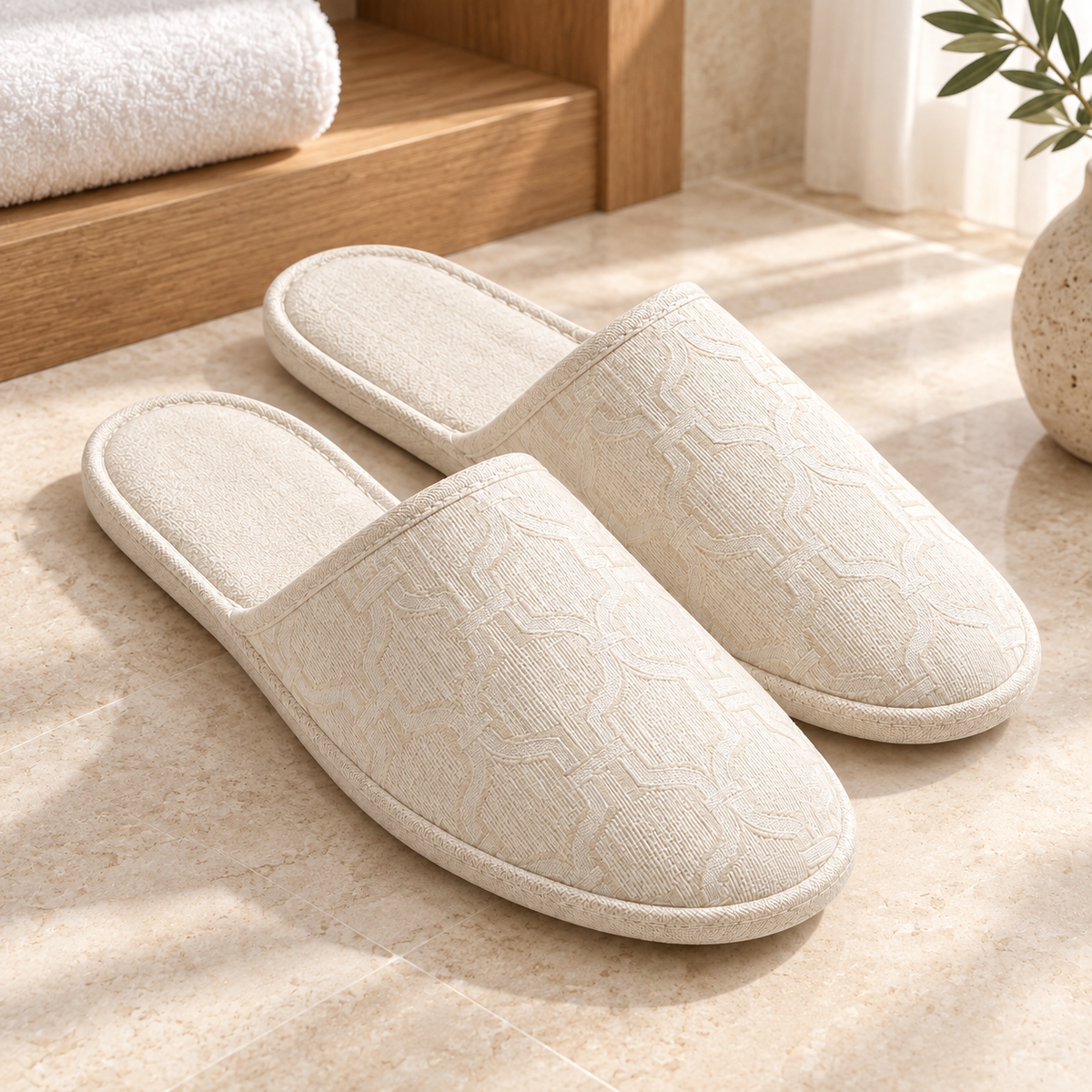 Palace Jacquard Closed-Toe Slipper — hospitality setting